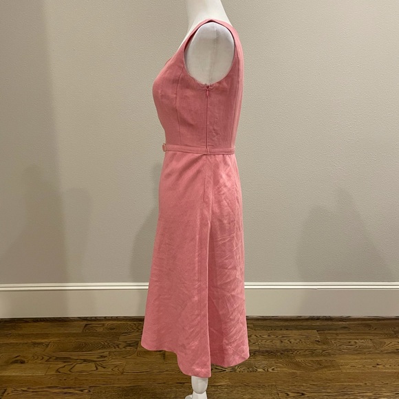 Ann Taylor Loft pink linen sleeveless midi dress - Picture 4 of 6